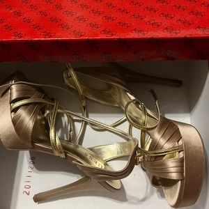 Gold Guess heels